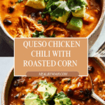 Queso Chicken Chili with Roasted Corn and Jalapeño Recipe