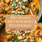 Spicy Peanut Soup with Sweet Potato + Kale Recipe