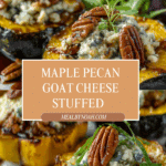 Maple Pecan Goat Cheese Roasted Acorn Squash Recipe