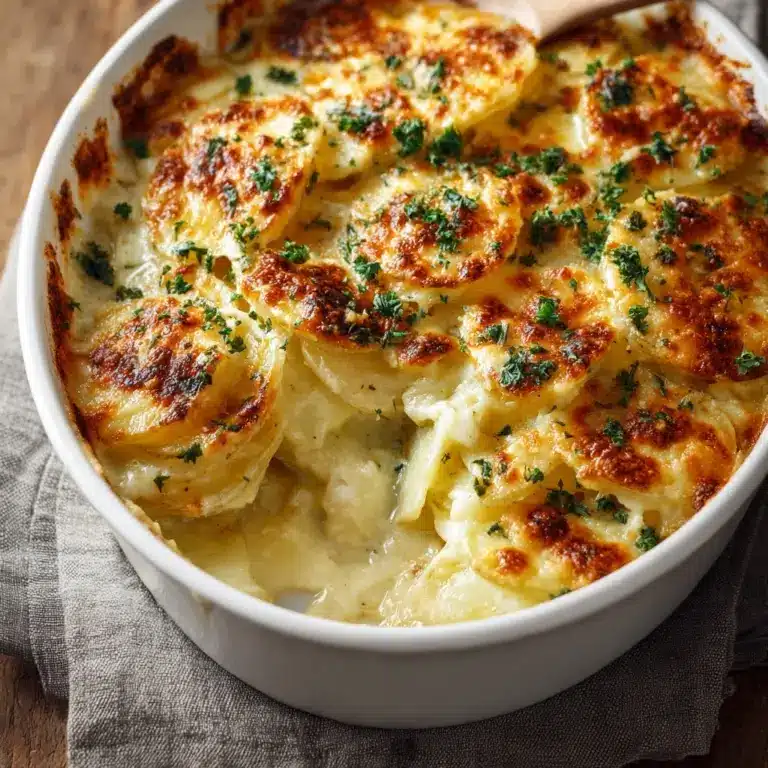Cheesy Garlic Scalloped Potatoes Recipe