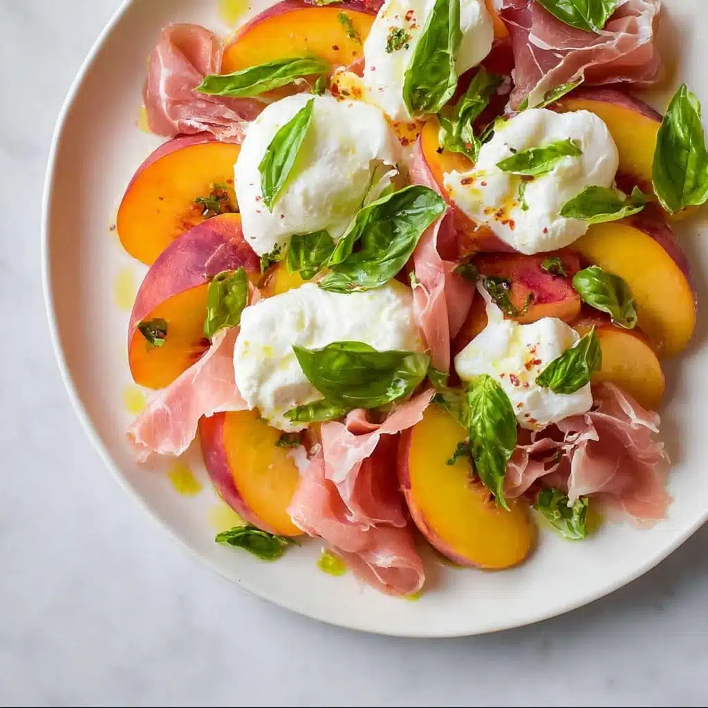 Peach Burrata Salad with Champagne Vinaigrette Recipe
