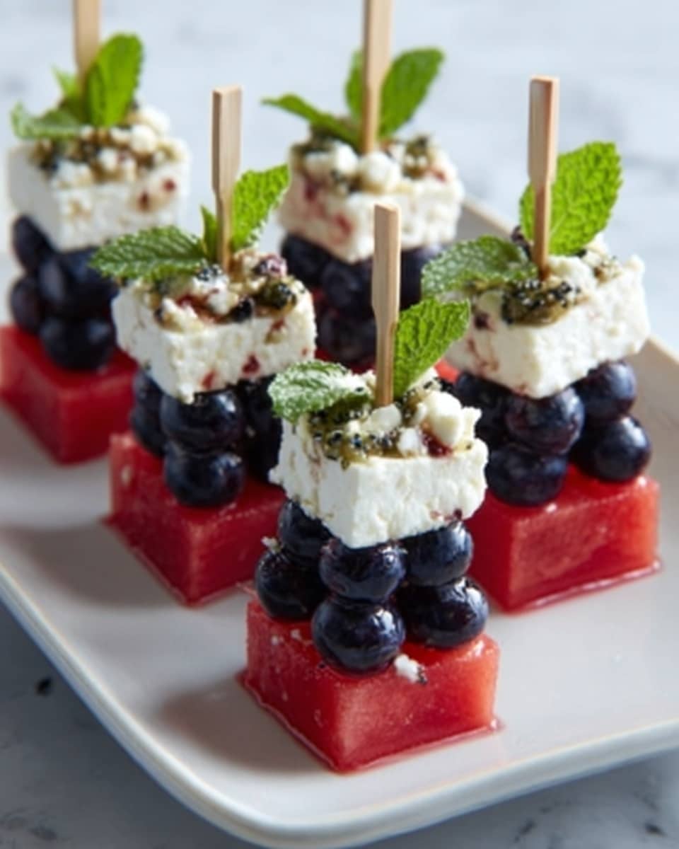 Berry Watermelon Feta Skewers Recipe