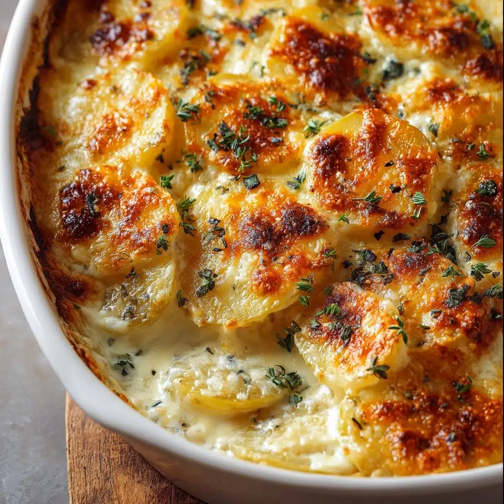 Cheesy Garlic Scalloped Potatoes Recipe - Recipe Image