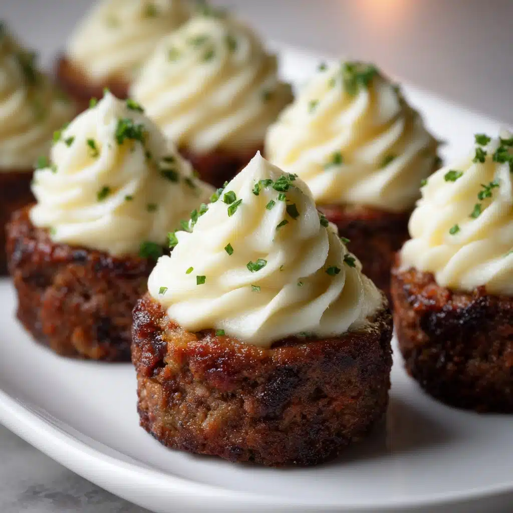 Mini Meatloaf Muffins with Mashed Potato Frosting Recipe - Recipe Image