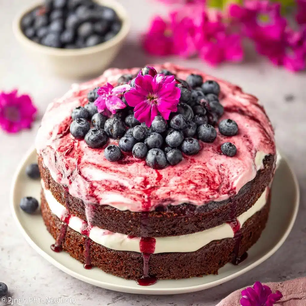 Blueberry Chocolate Cake Recipe - Recipe Image
