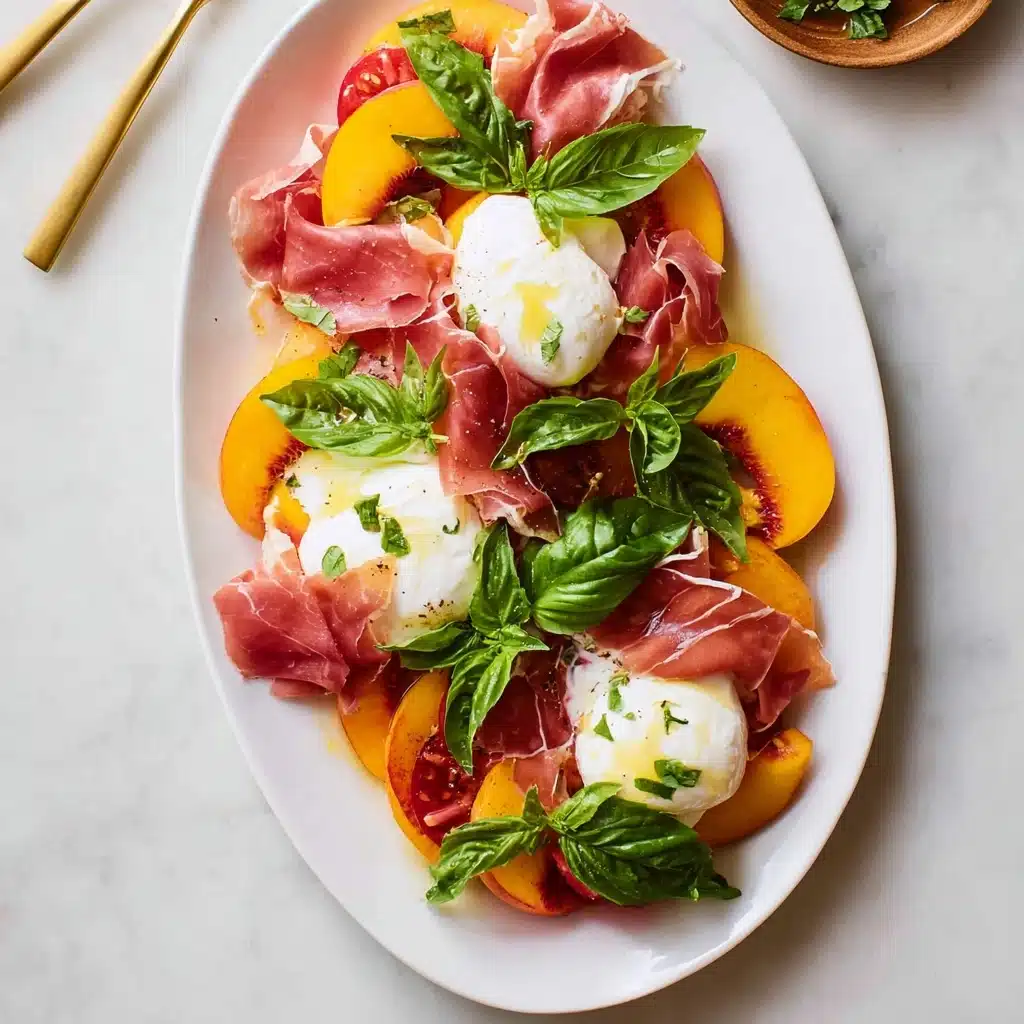Peach Burrata Salad with Champagne Vinaigrette Recipe - Recipe Image