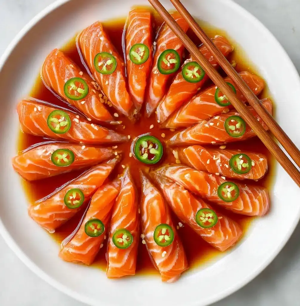 Spicy Salmon Sashimi with Ponzu Sauce Recipe - Recipe Image