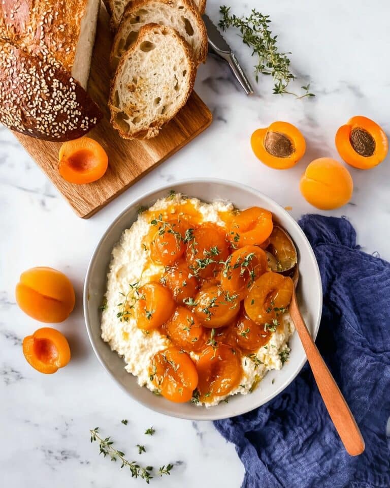 Roasted Apricots with Honey Cheese Spread Recipe