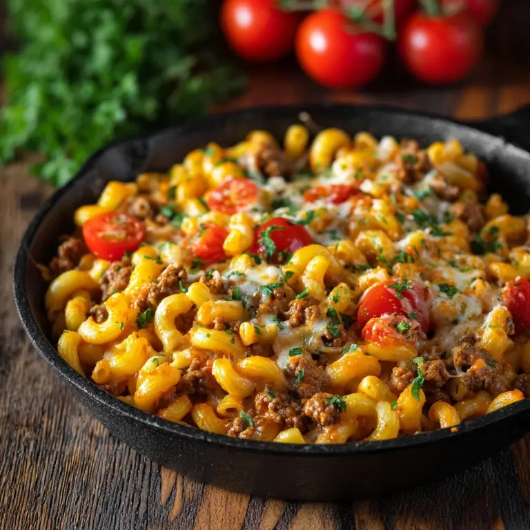 Cheeseburger Pasta Skillet Recipe