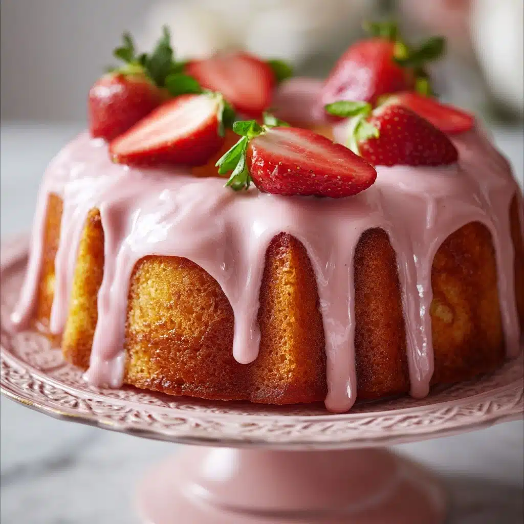 Strawberry Honeybun Cake with Strawberry Cream Icing Recipe - Recipe Image
