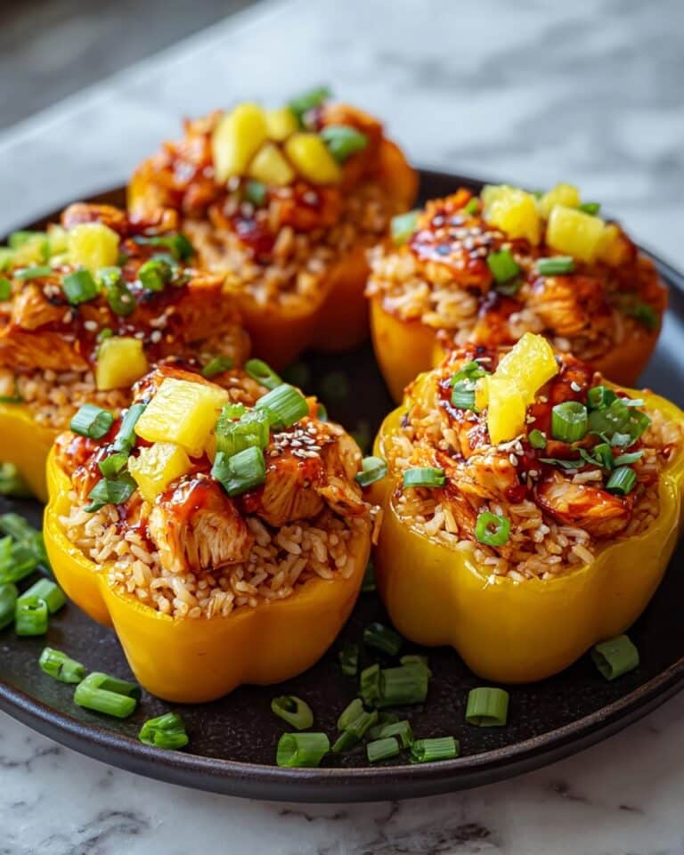 Teriyaki Pineapple Chicken & Rice Stuffed Peppers Recipe