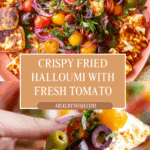 Easy Fried Halloumi (With Tomato & Olive Salad) Recipe
