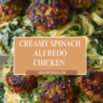 Chicken Ricotta Meatballs with Spinach Alfredo Sauce Recipe