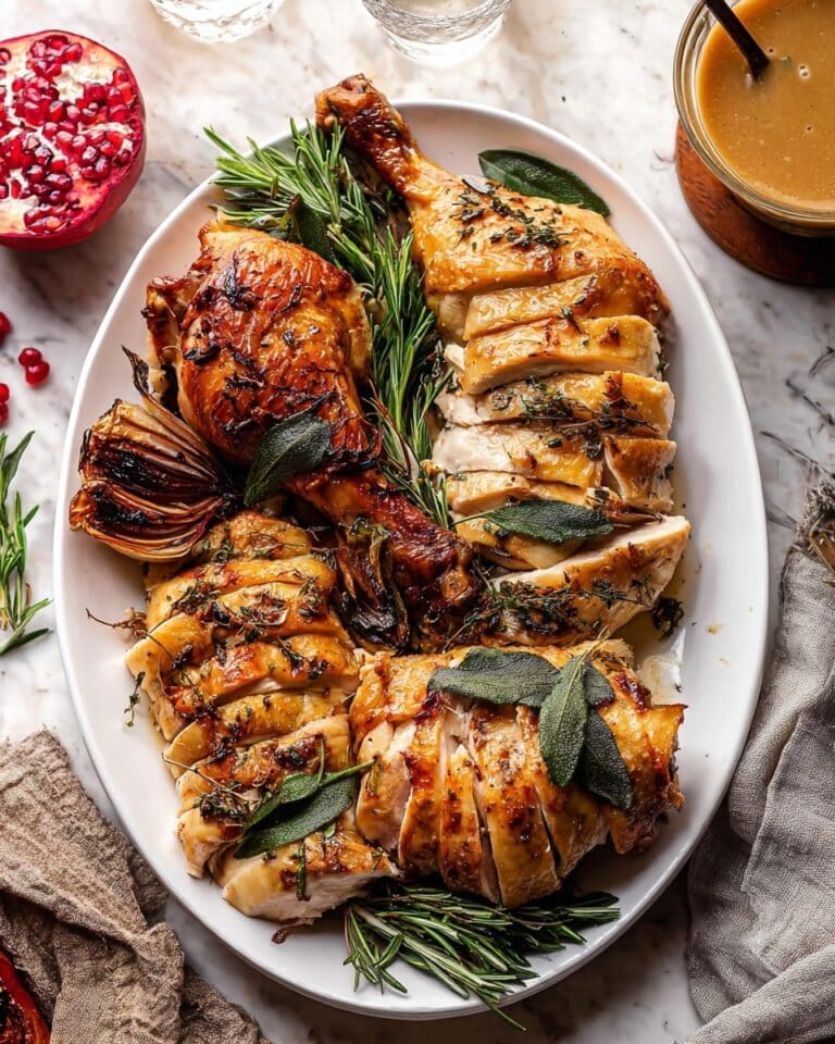 Herb and Butter Roasted Turkey Parts with Sage and Lemon Gravy Recipe