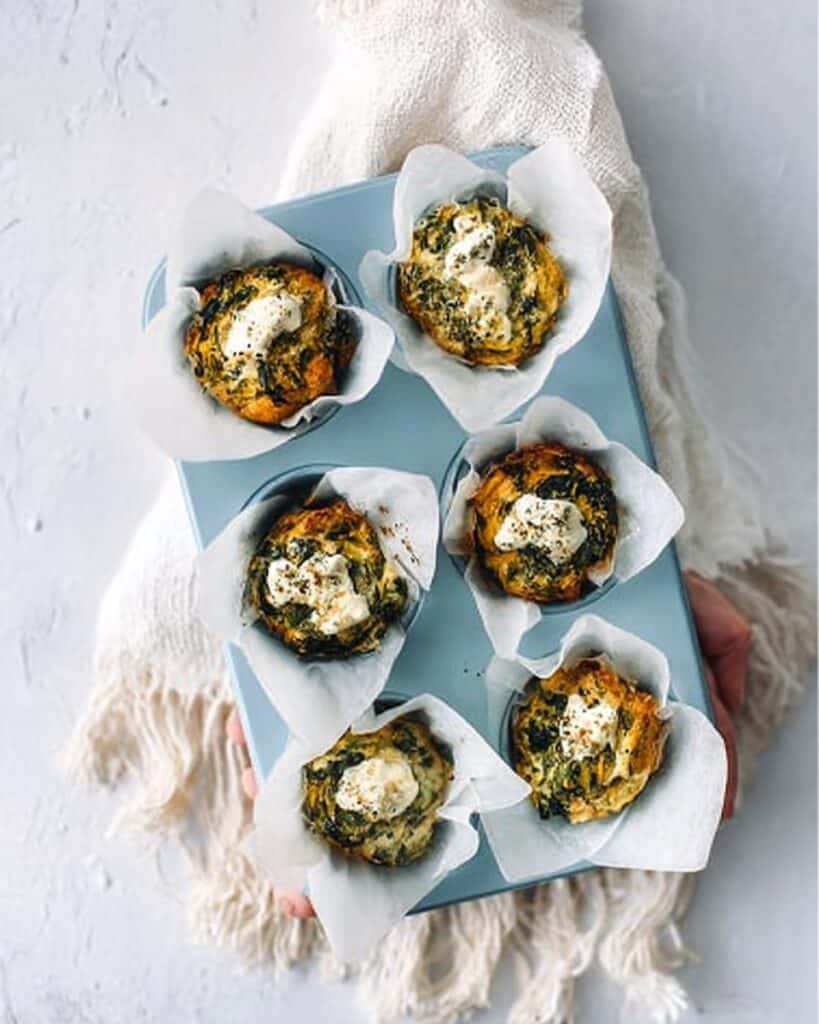 Mini Spinach & Cottage Cheese Frittatas Recipe