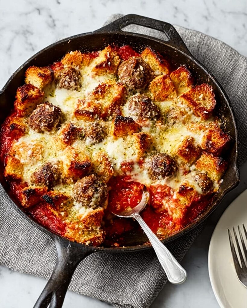 Meatball & Garlic Bread Traybake Recipe