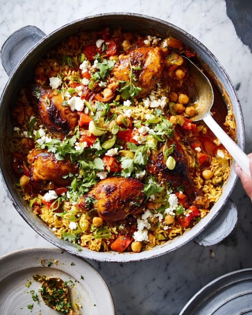 Chicken Tagine with Spiced Brussels Sprouts and Feta Recipe