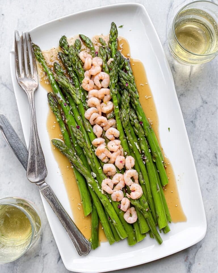 Asparagus with Spiced Butter & Brown Shrimp Recipe