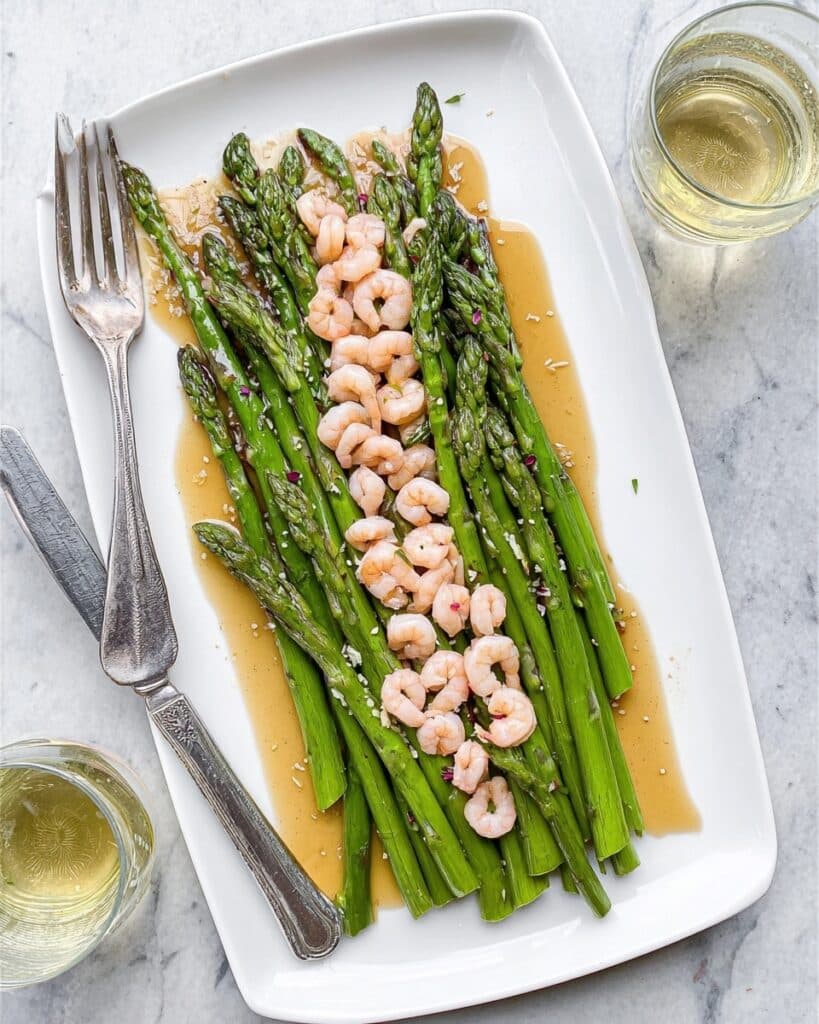 Asparagus with Spiced Butter & Brown Shrimp Recipe