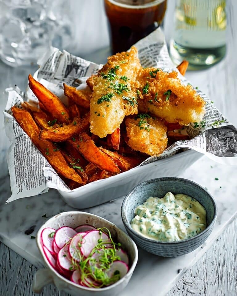 Asian-Style Fish & Chips with Miso Marinade and Wasabi Tartare Recipe