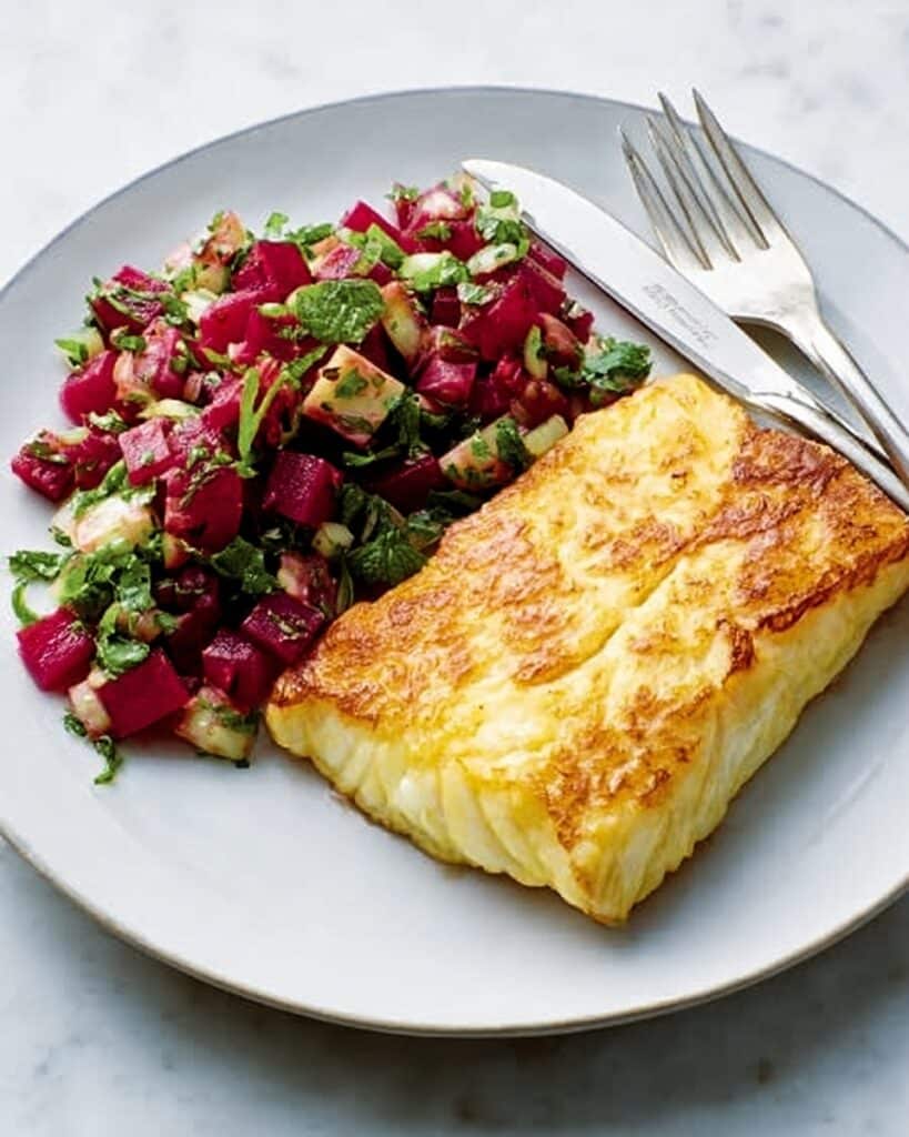 Panfried Fish with Fresh Beetroot Salsa Recipe