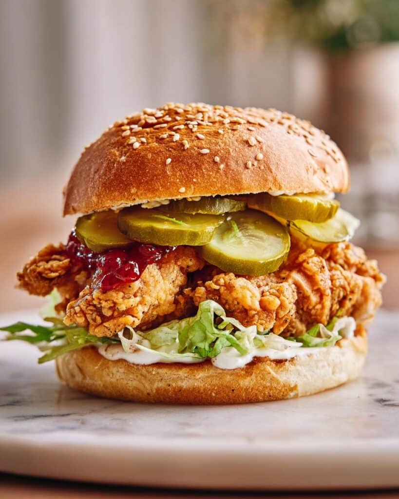 Crispiest Buttermilk Fried Chicken Burgers Recipe