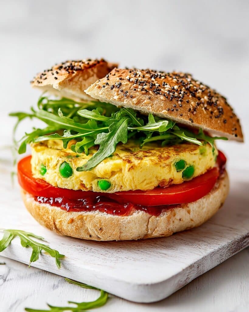 Cheesy Omelette Burgers Recipe