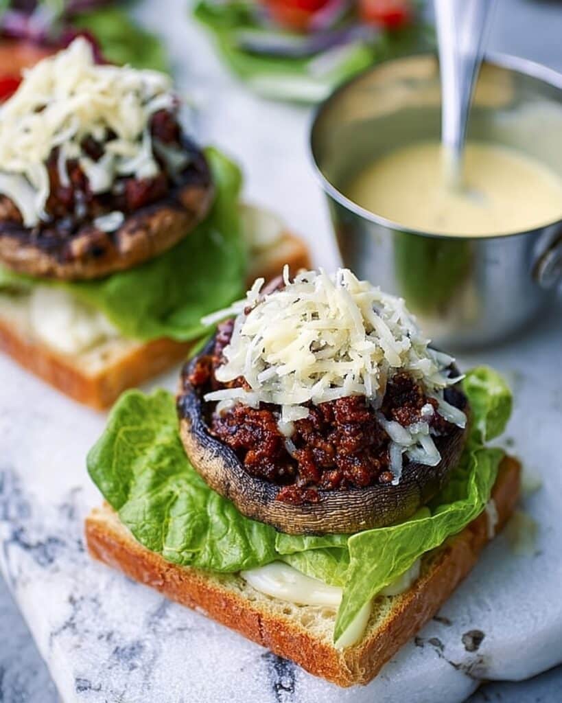 Smoky Mushroom Burgers with Roasted Garlic Mayo Recipe
