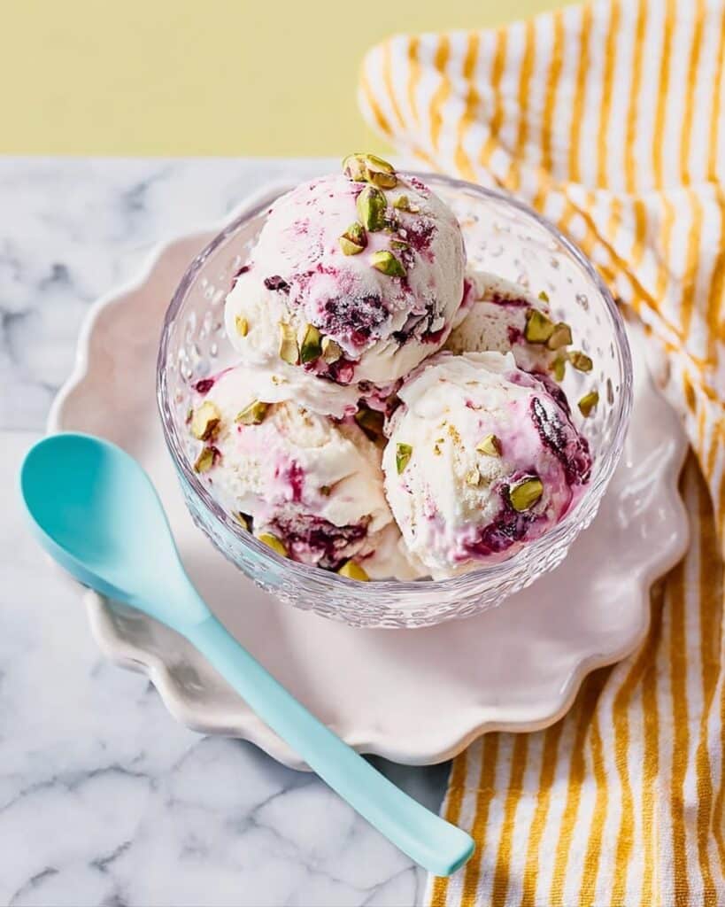 Cherry & Pistachio No-Churn Ice Cream Recipe