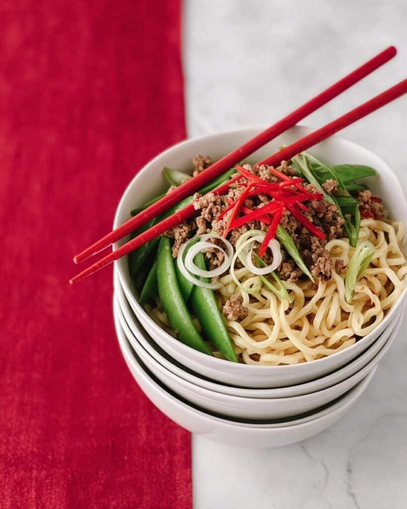 Five-Spice Beef & Sugar Snap Noodles Recipe