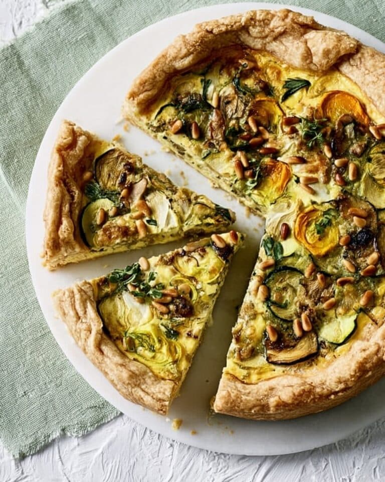 Rustic Courgette, Pine Nut & Ricotta Tart Recipe