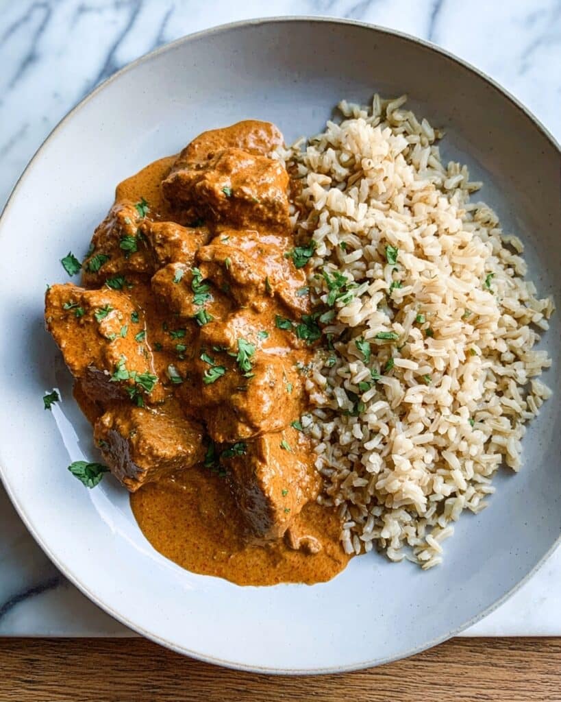 Slow-Cooked Beef Curry with Spices and Cream Recipe