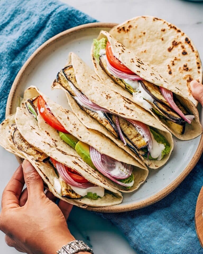 Spiced Chicken Wraps with Eggplant, Tomato, and Avocado Recipe