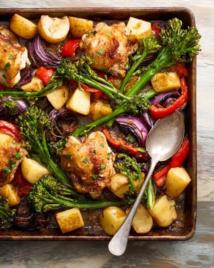 Roast Chicken Traybake with Vegetables and Lime Recipe