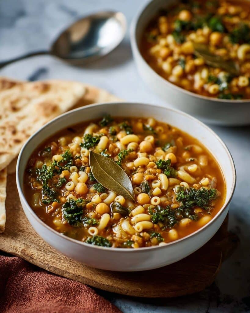 Curried Chickpea Brothy Pasta Recipe