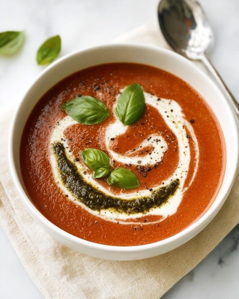 Rich Tomato Soup with Pesto Recipe
