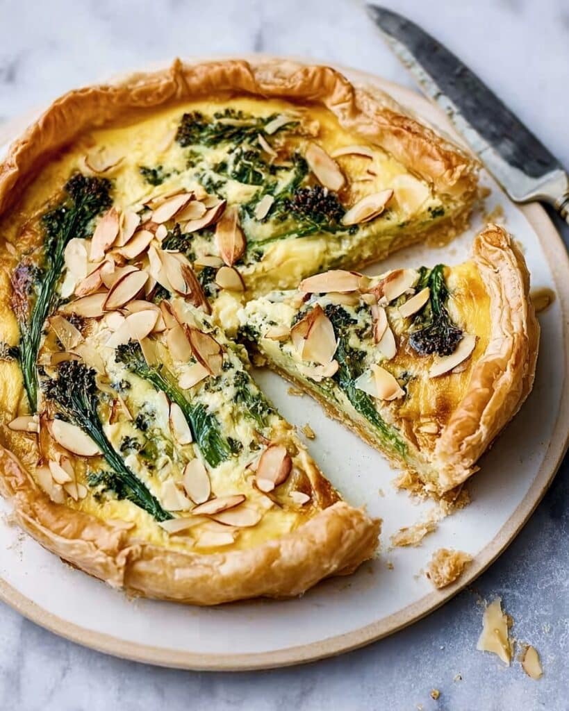 Purple Sprouting Broccoli, Leek & Almond Tart Recipe