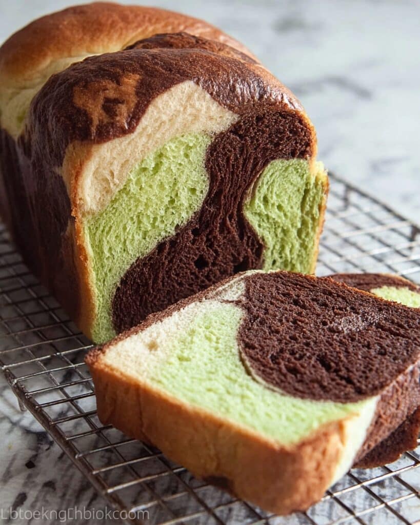 Pandan Chocolate Milk Loaf Recipe