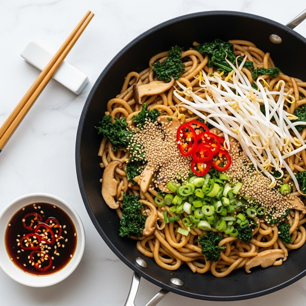 Stir-Fried Udon Noodles with Vegetables and Sesame Recipe