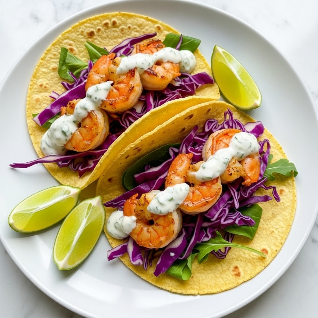 Spicy Shrimp Tacos with Sriracha Ranch and Citrus Slaw Recipe