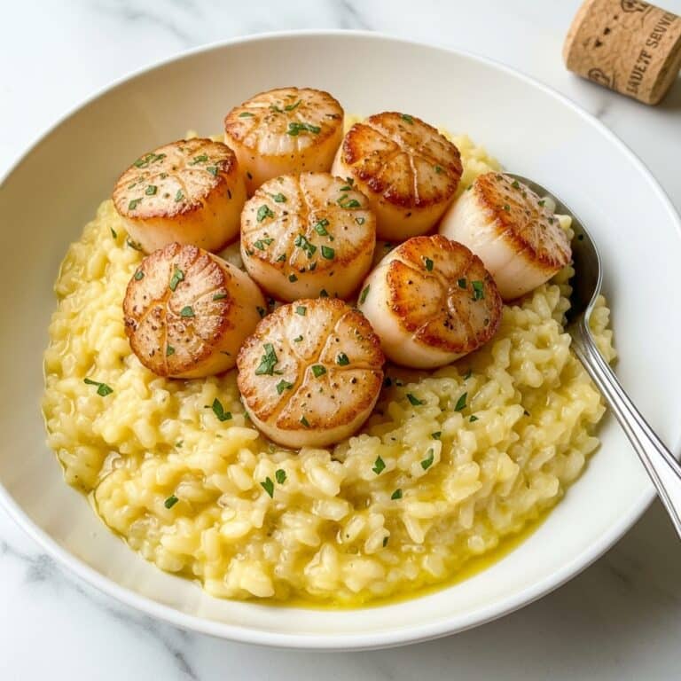 Herb Brown Butter Scallops with Champagne Risotto Recipe