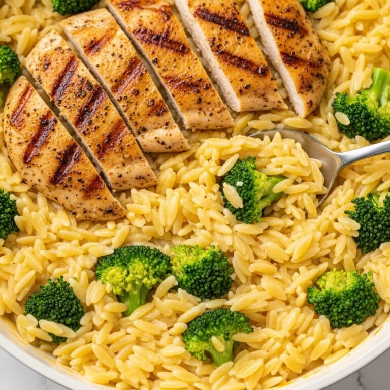Creamy Chicken and Broccoli Orzo Skillet Recipe