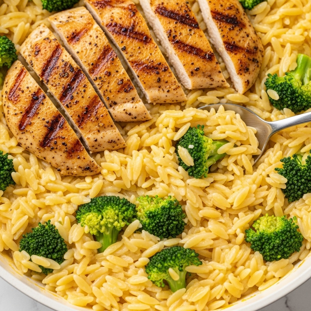 Creamy Chicken and Broccoli Orzo Skillet Recipe