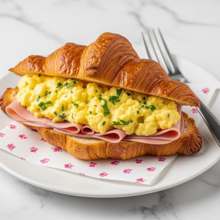 Cheese and Chive Scrambled Egg Croissants Recipe