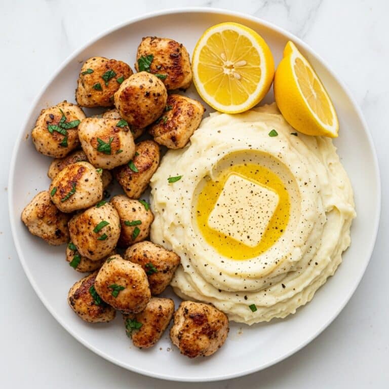 Garlic Herb Chicken Bites in White Wine Pan Sauce Recipe