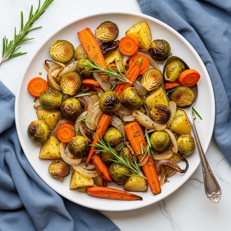 Roasted Winter Vegetables with Jerusalem Artichokes, Potatoes, and Brussels Sprouts Recipe