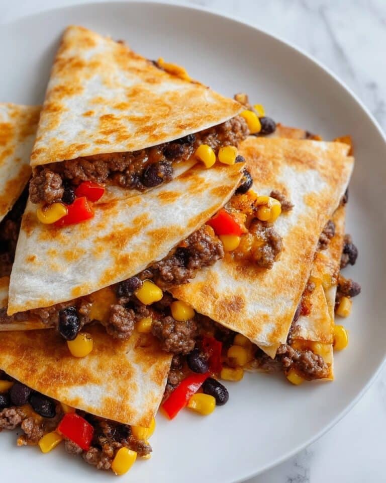 Sheet Pan Beef Quesadillas with Cheddar and Monterey Jack Recipe