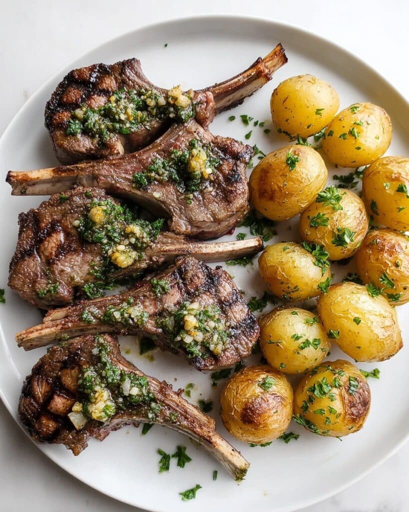 Herbed Lamb Chops with Crispy Roasted Potatoes Recipe