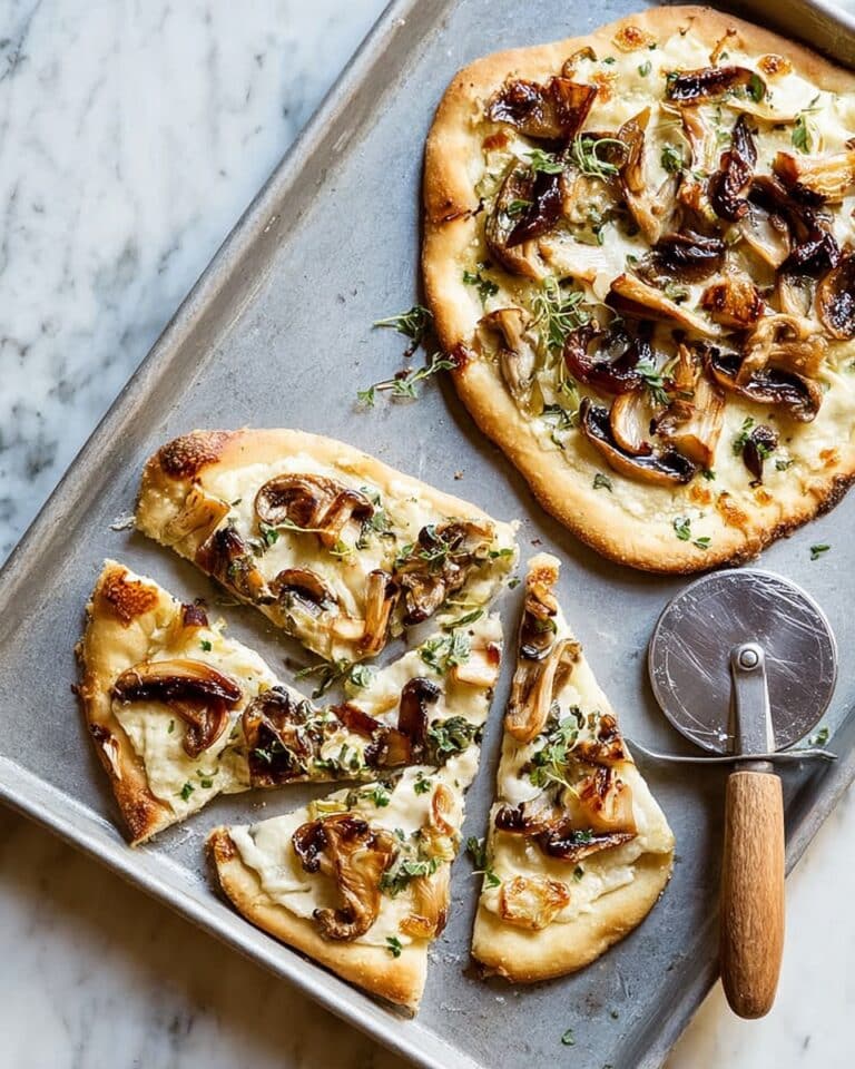 Garlic Mushroom Flatbread Pizzas Recipe