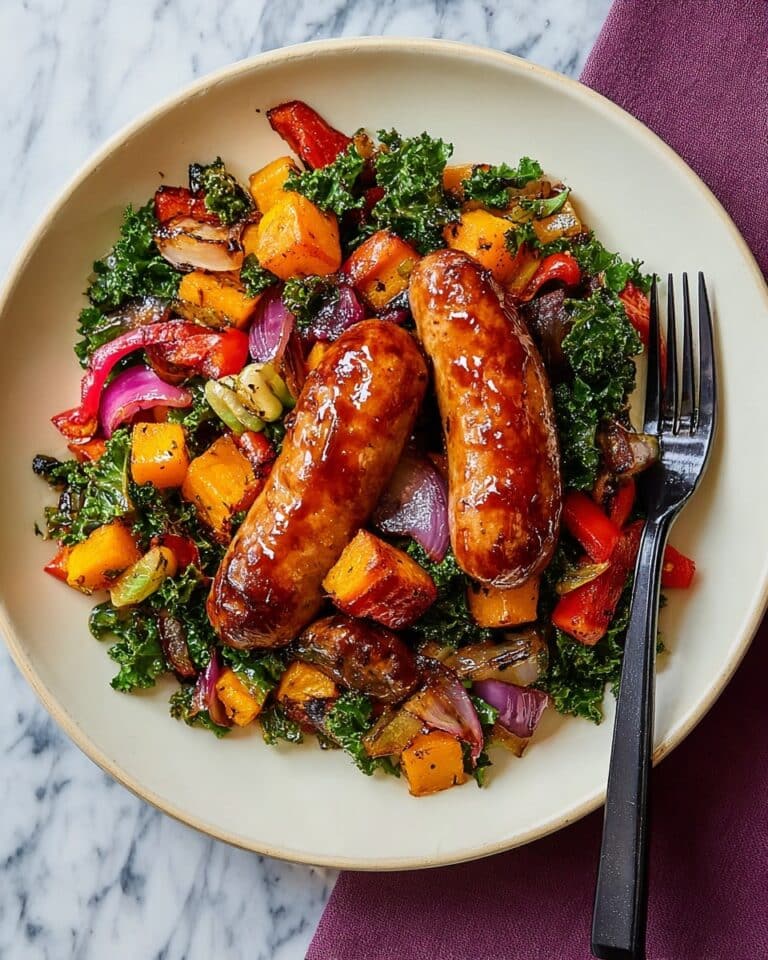 Air Fryer Harissa Sausage & Veg Traybake Recipe